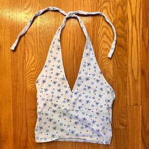 Hollister Floral-Patterned Tie-on Halter Top (M)